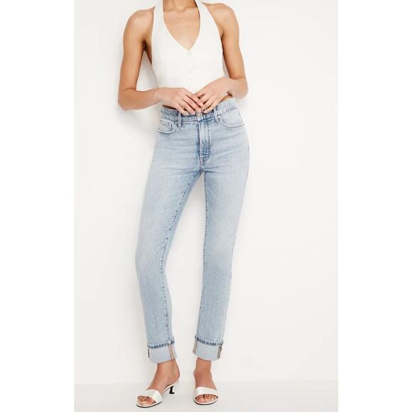 Good American Good Classic Slim Jeans Sz 8 29 Light Wash Skinny stretch - Picture 2 of 7